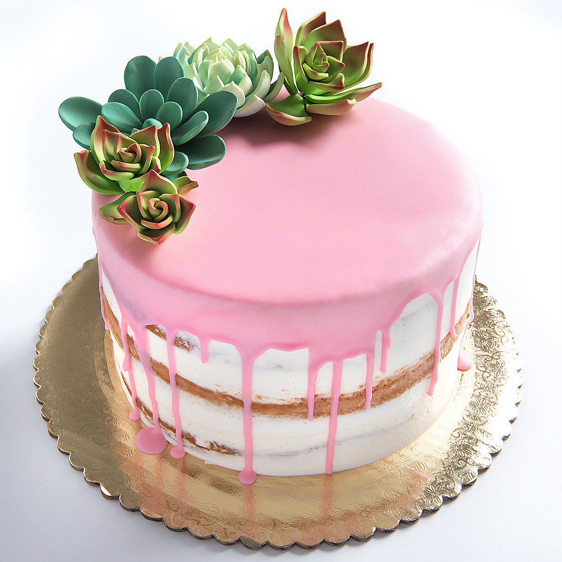 Succulent Naked Drip Cake The Sugar Bakery