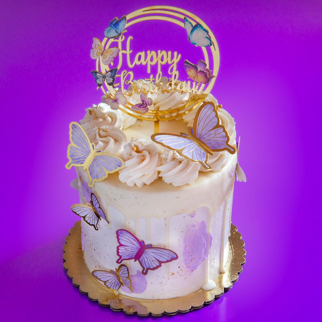 Purple Birthday Butterfly Cake The Sugar Bakery